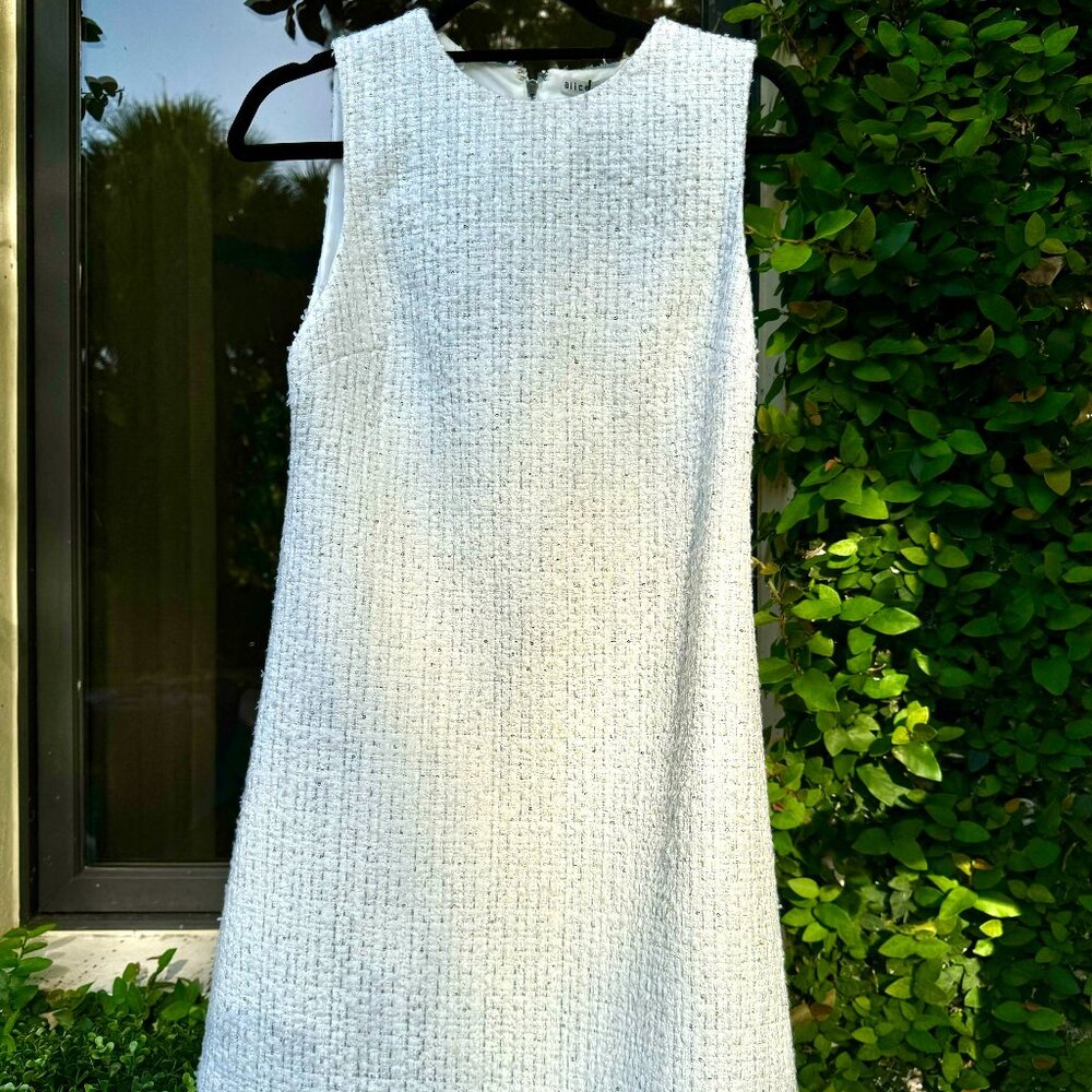 Alice + Olivia Mini Tweed White Dress
